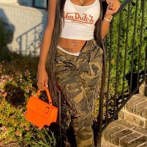 Pants and purse,The brand is Von Dutch and Shein